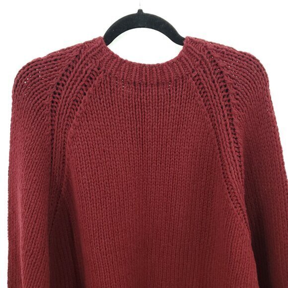 Men's NWT J. Crew Factory  100% Wool Chunky Crew Neck Sweater XL Red - Picture 9 of 13
